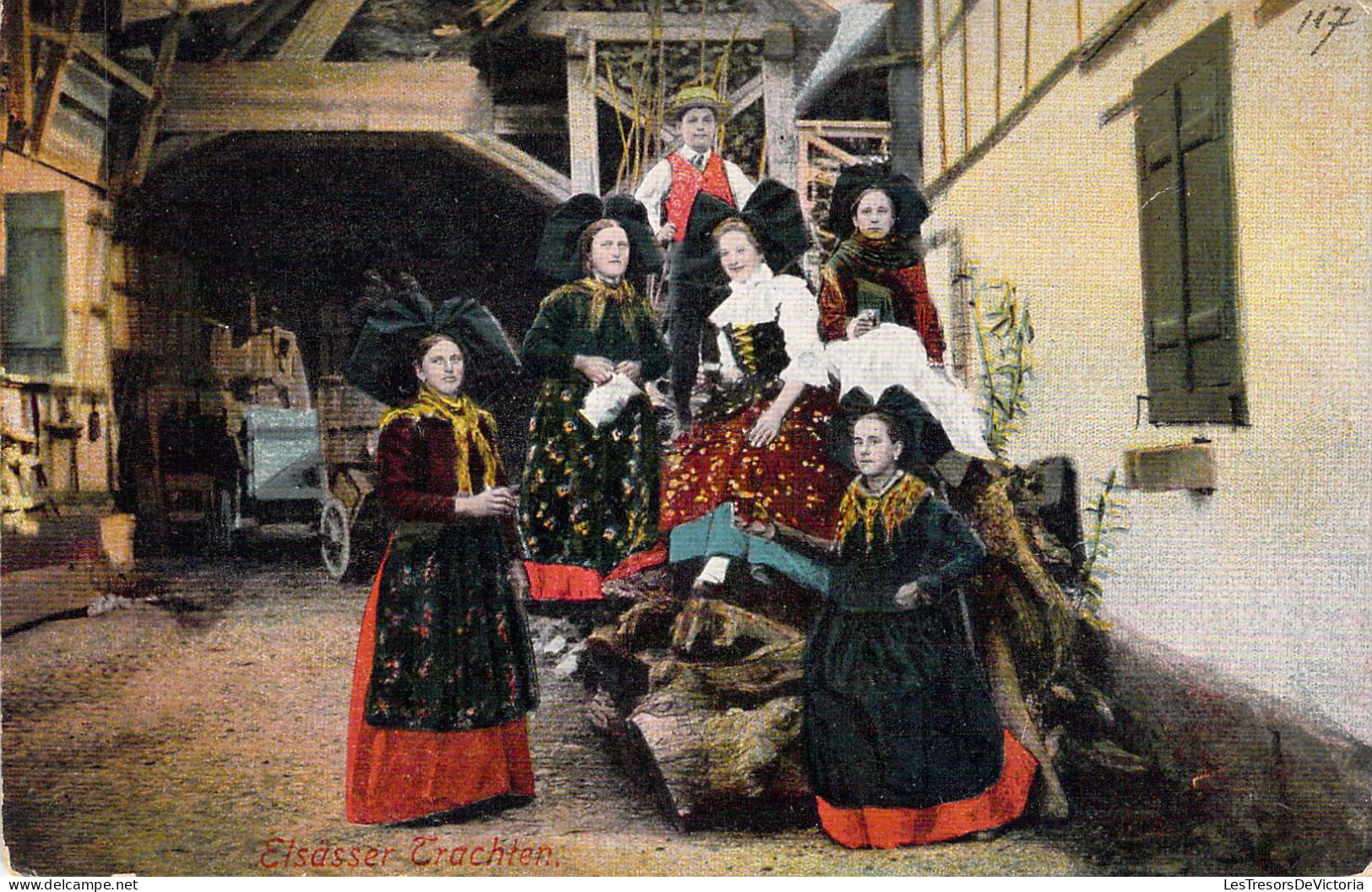 FOLKLORE - Elsasser Trachten - Alsacienne - Carte Postale Ancienne - Kostums