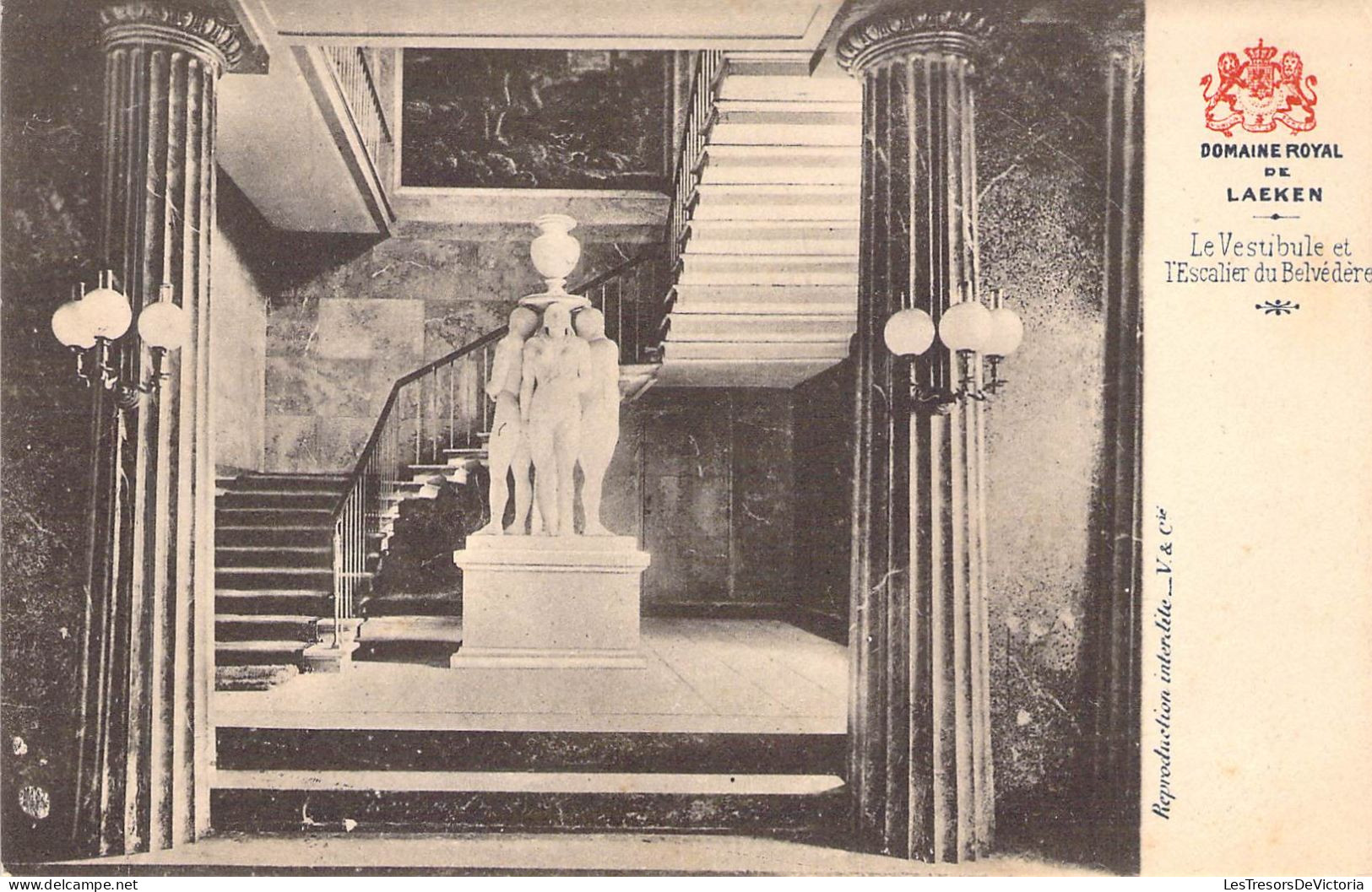 BELGIQUE - LAEKEN - La Vestibule Et L'Escalier Du Belvédère - Editeur Vanderawera & Cie - Carte Postale Ancienne - Laeken