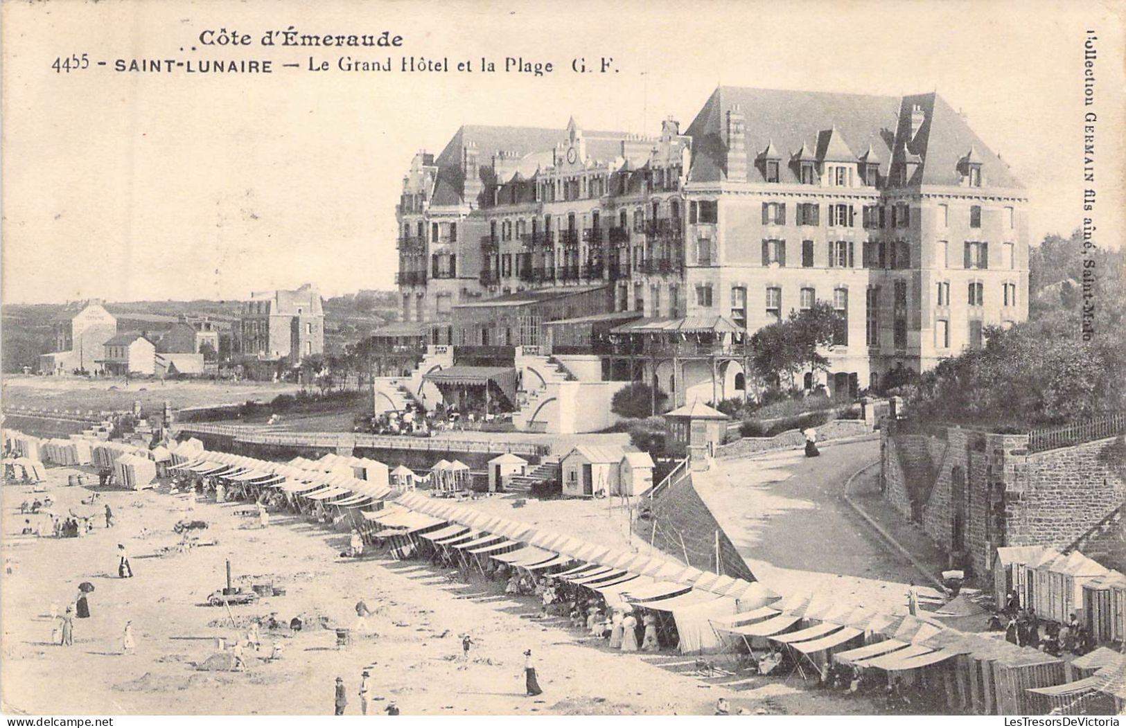 FRANCE - 35 - SAINT LUNAIRE - Le Grand Hôtel Et La Plage - G F - Carte Postale Ancienne - Saint-Lunaire