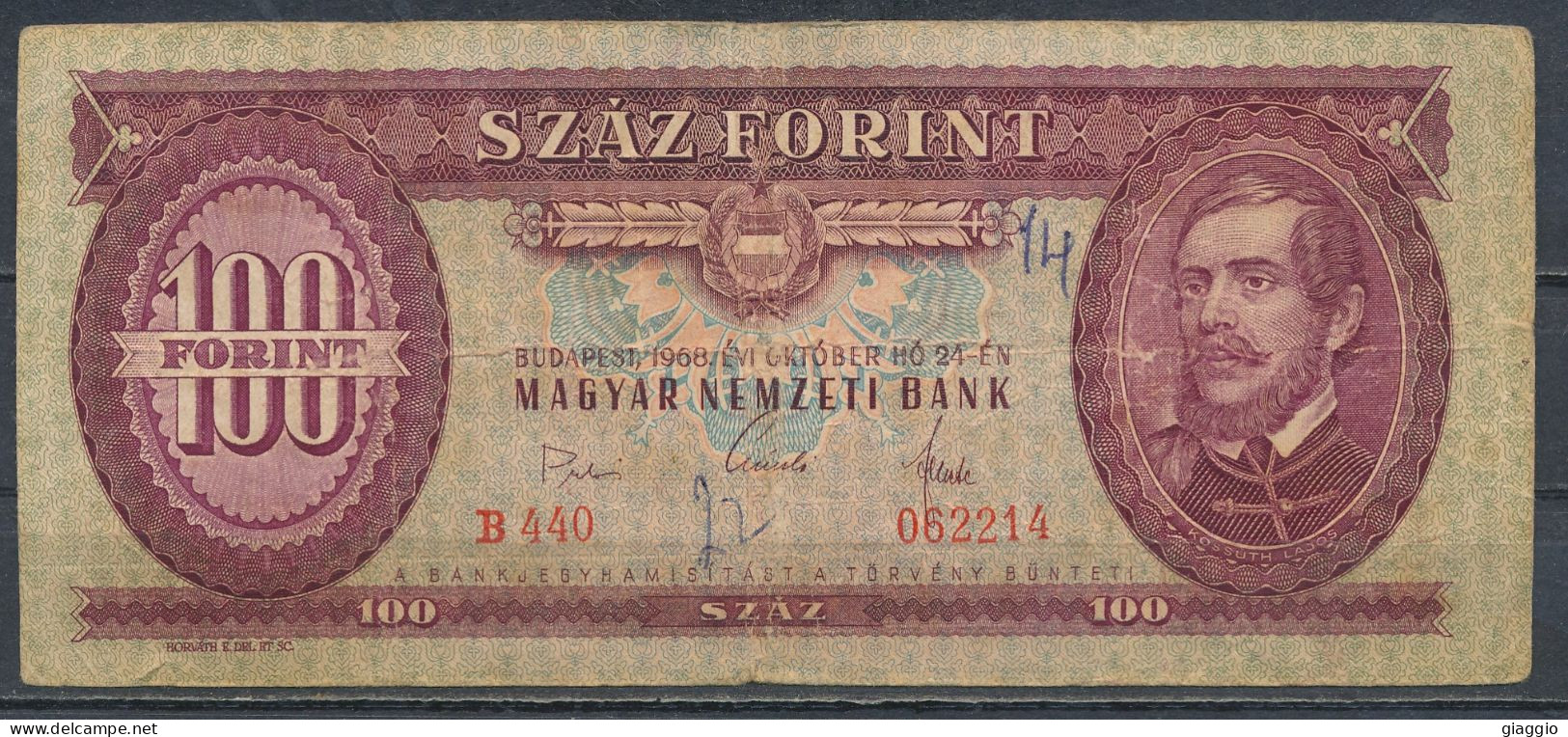 °°° HUNGARY - 100 FORINT 1968 °°° - Hongrie