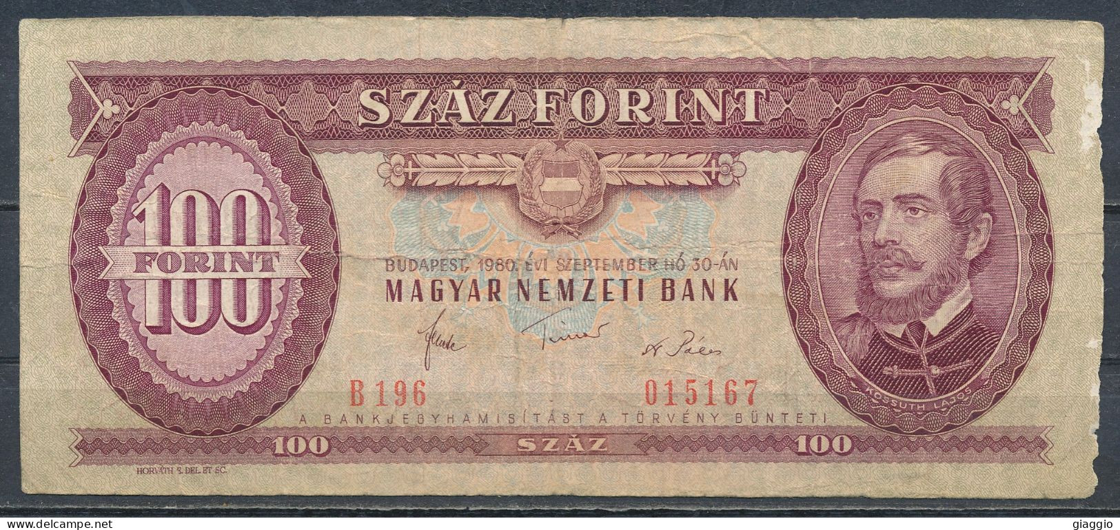 °°° HUNGARY - 100 FORINT 1980 °°° - Hongrie