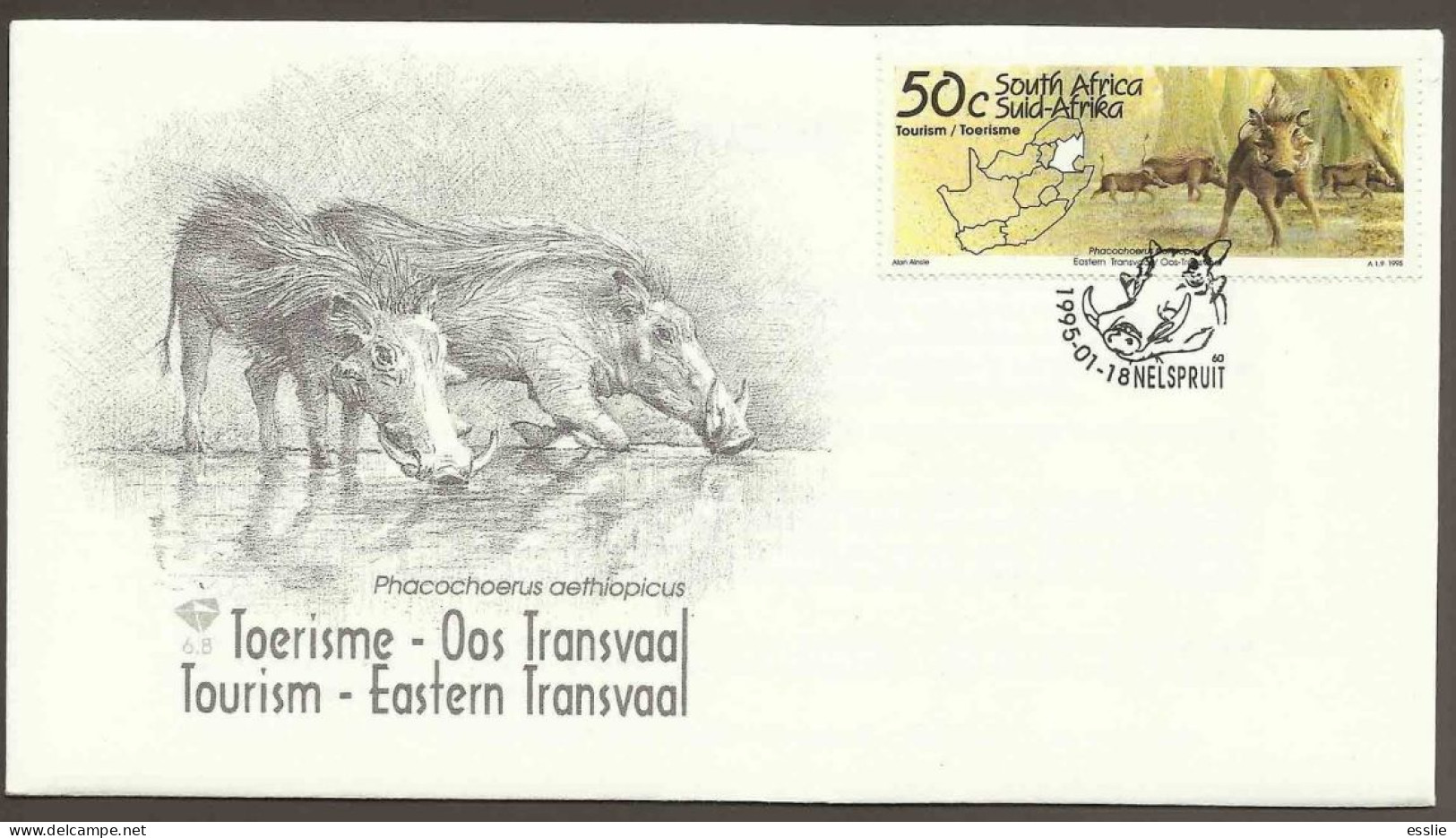 South Africa RSA - 1995 - Tourism Eastern Transvaal Warthog Bordering The Kruger National Park - Covers & Documents