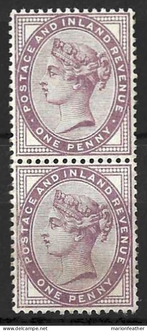 GB.....QUEEN VICTORIA...(1837-01)...." 1881...".....SURFACE PRINTED.......1d .....DIE II......PAIR......MH.. - Neufs