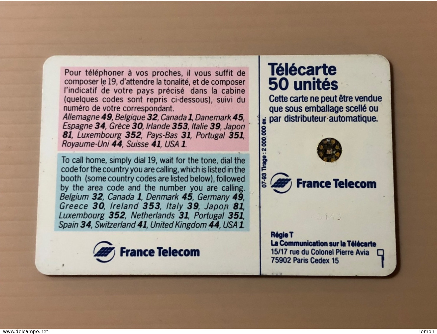 France Telecom Chip Telecarte Phonecard - Call Home - Set Of 1 Used Card - Andere & Zonder Classificatie