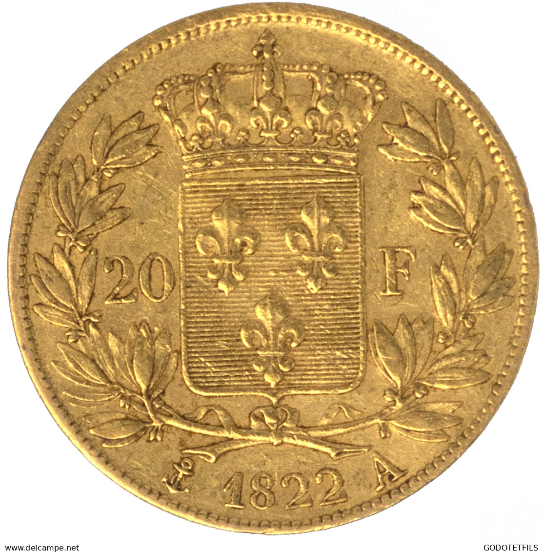 Louis XVIII-20 Francs 1822 Paris - 20 Francs (oro)