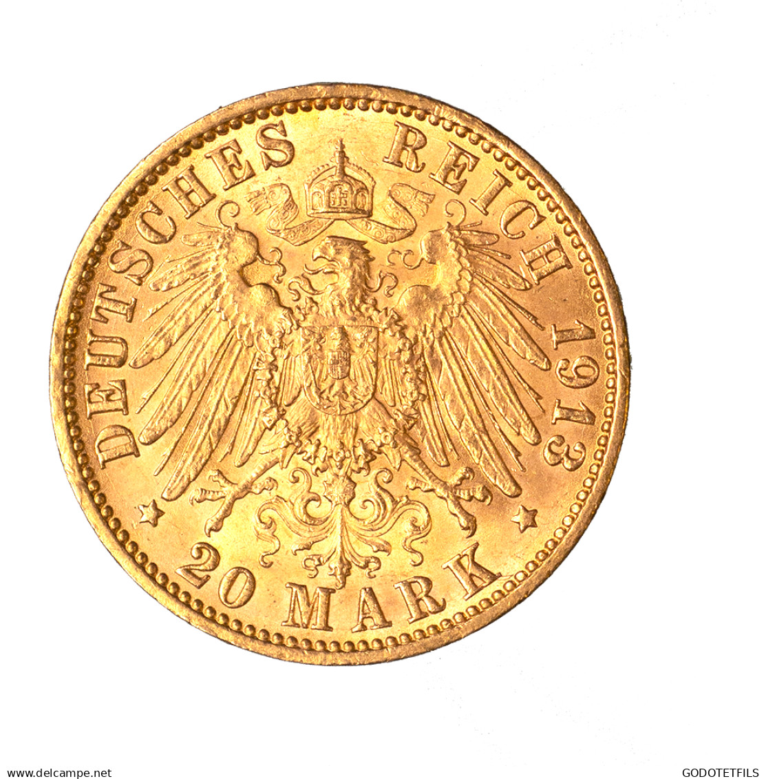 Allemagne-Ville Libre DHambourg 20 Mark 1913 Hambourg - 5, 10 & 20 Mark Gold