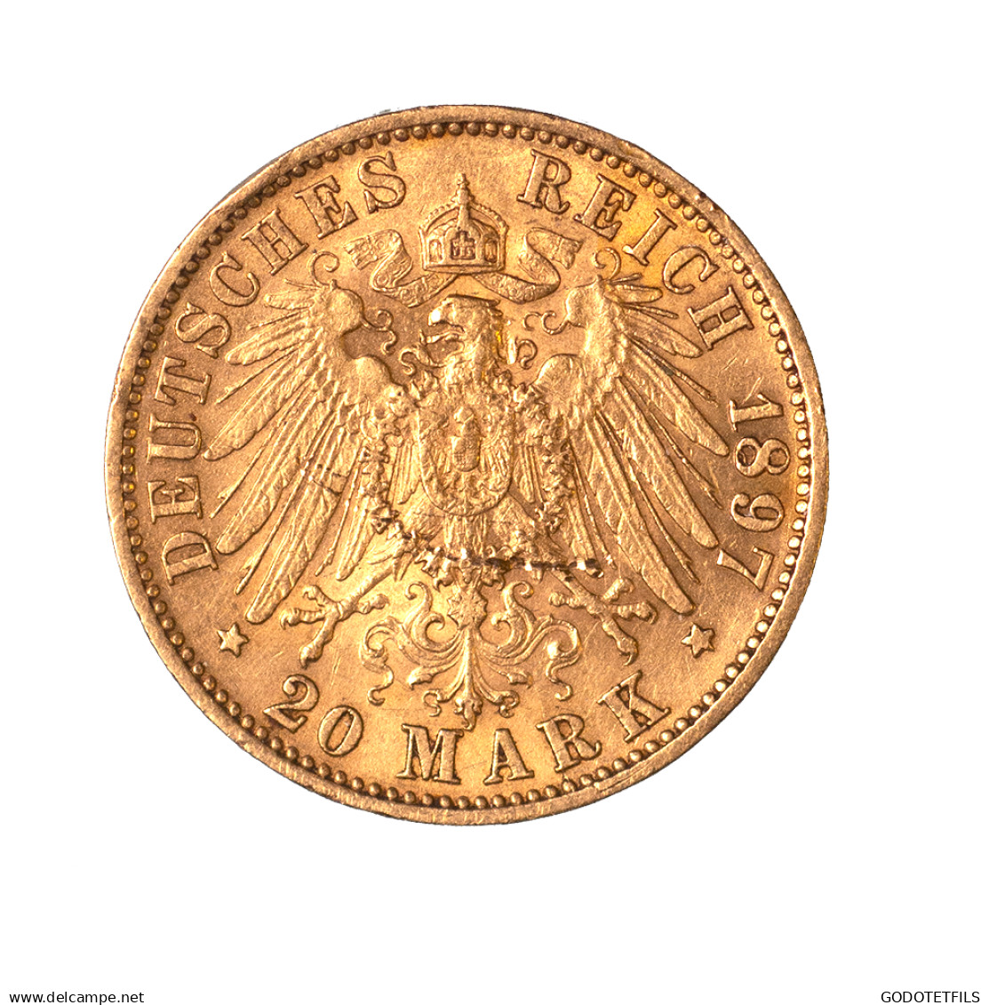 Allemagne-Royaume De Wurtelmberg 20 Mark Wilhelm II 1897 Stuttgart - 5, 10 & 20 Mark Goud