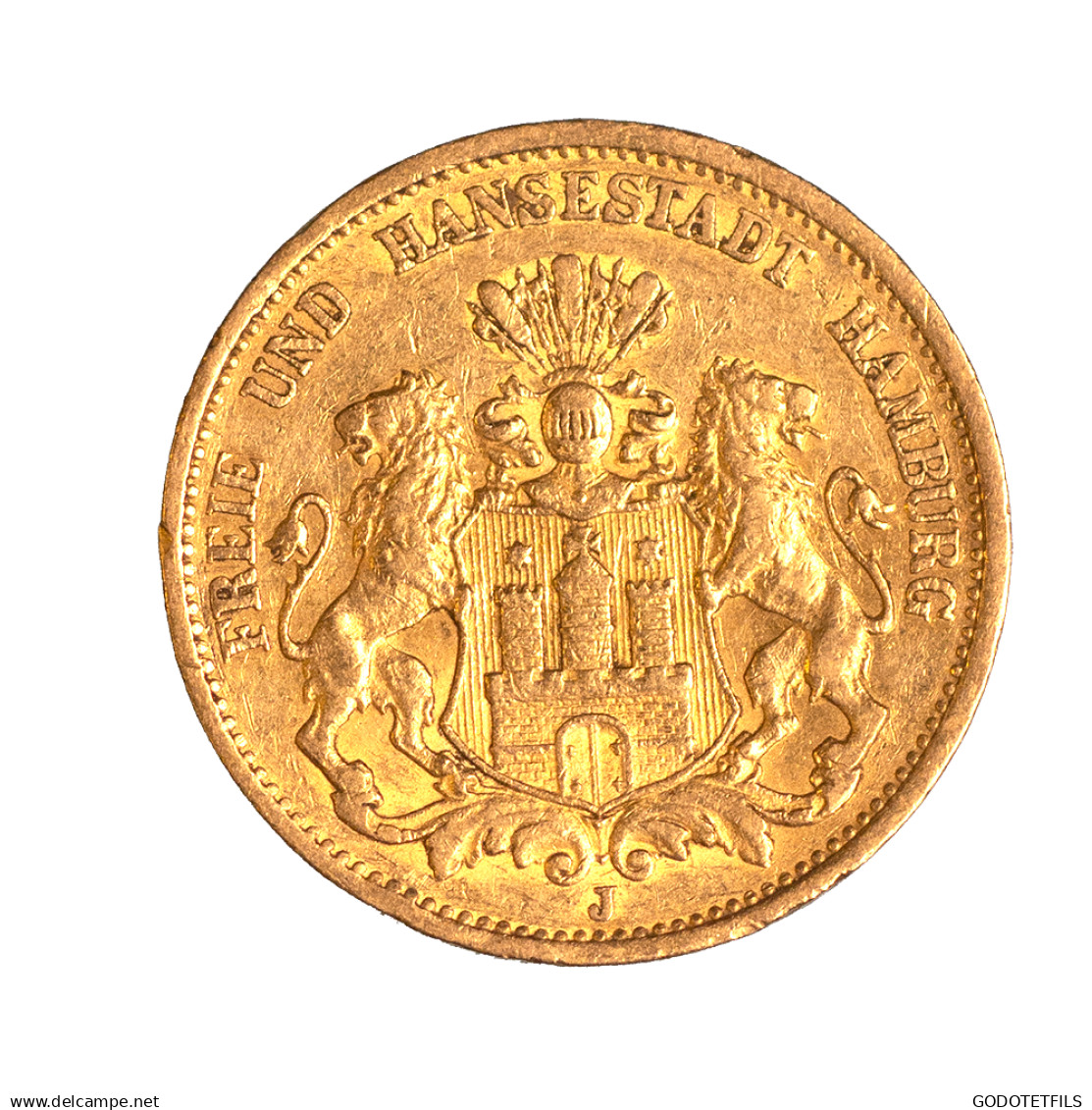 Allemagne-Ville Libre DHambourg 20 Mark 1878 Hambourg - 5, 10 & 20 Mark Gold