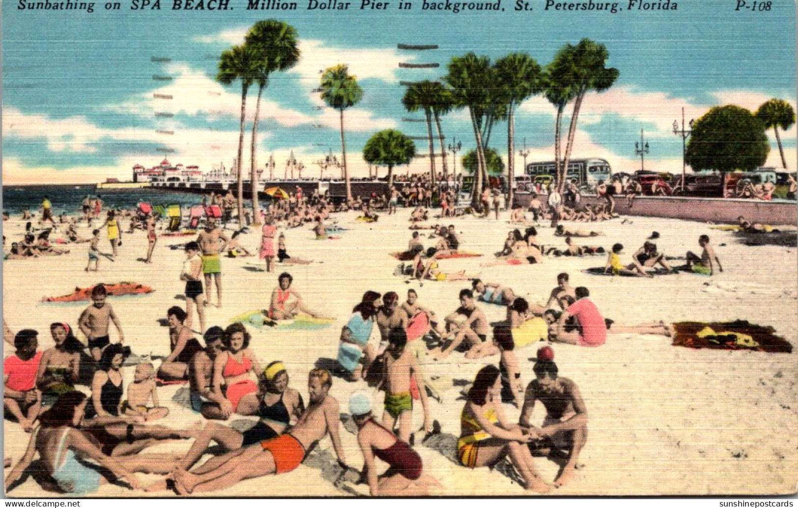 Florida St Petersburg Sunbathing On Spa Beach 1961 - St Petersburg