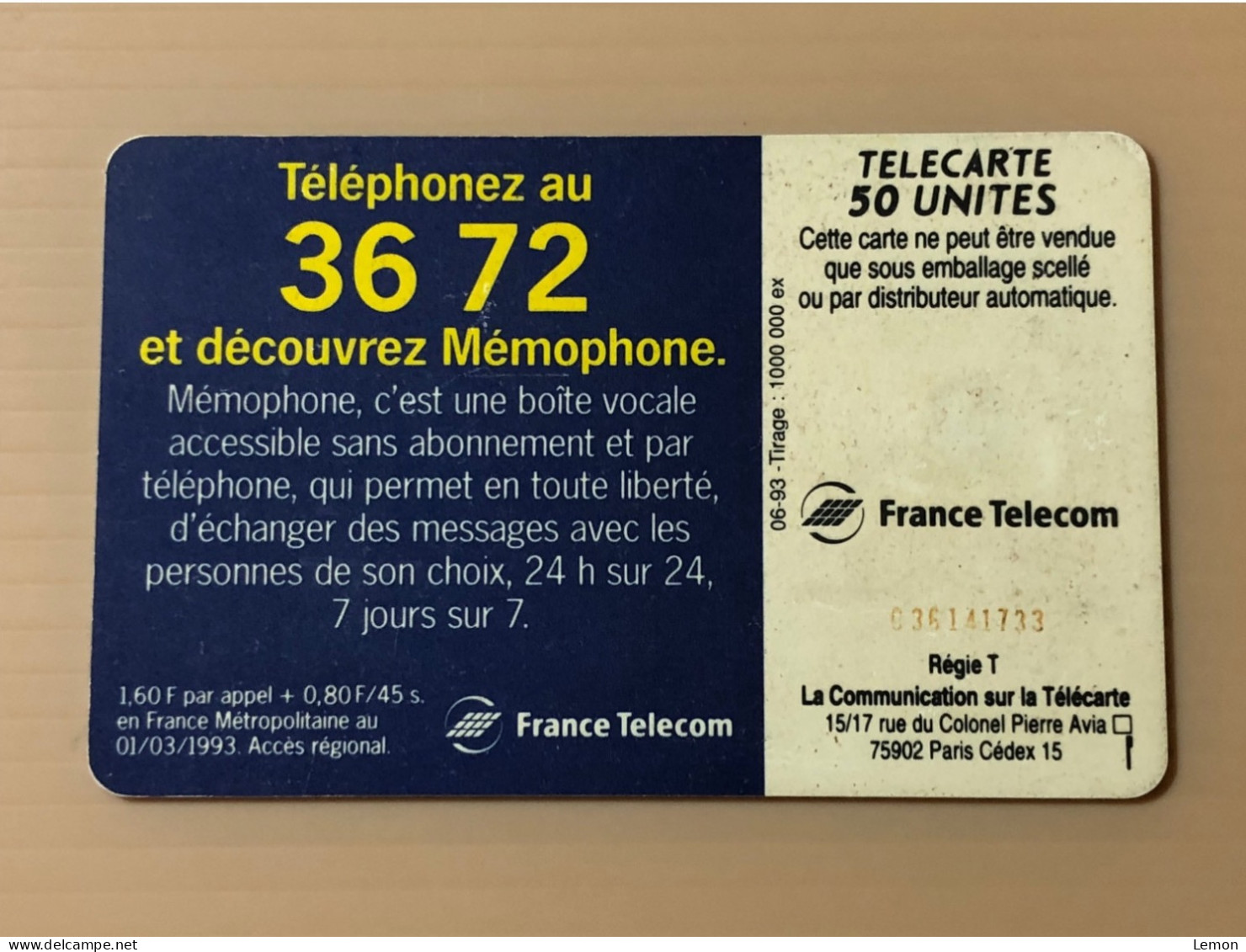 France Telecom Chip Telecarte Phonecard - MemoPhone 3672 - Set Of 1 Used Card - Other & Unclassified