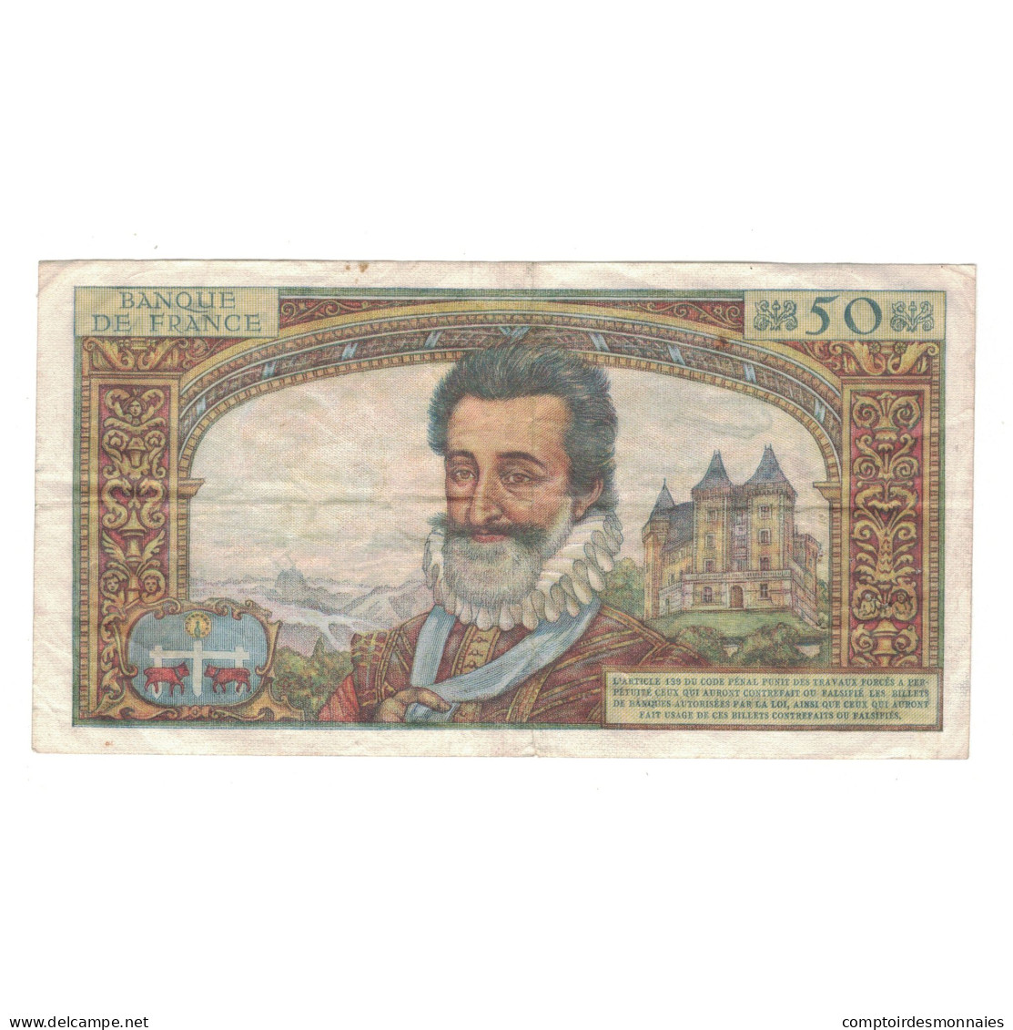 France, 50 Nouveaux Francs, Henri IV, 1960, D.49, TTB, Fayette:58.5, KM:143a - 50 NF 1959-1961 ''Henri IV''