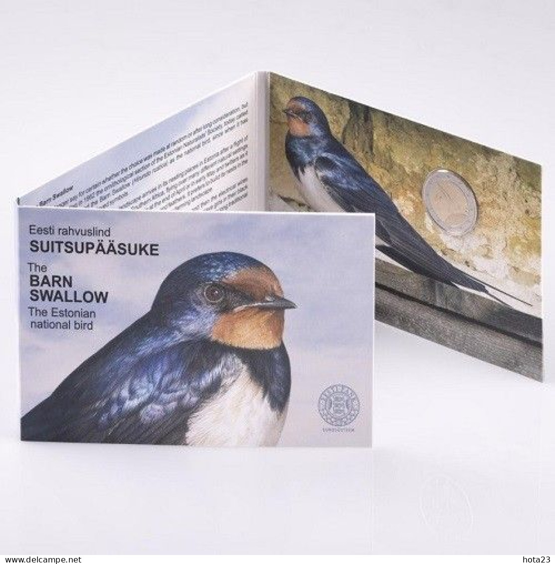 Pre Sale Shipping End Of MAI Estonia 2023 BU 2 Euro Coin Card The Barn Swallow BU - Estonie