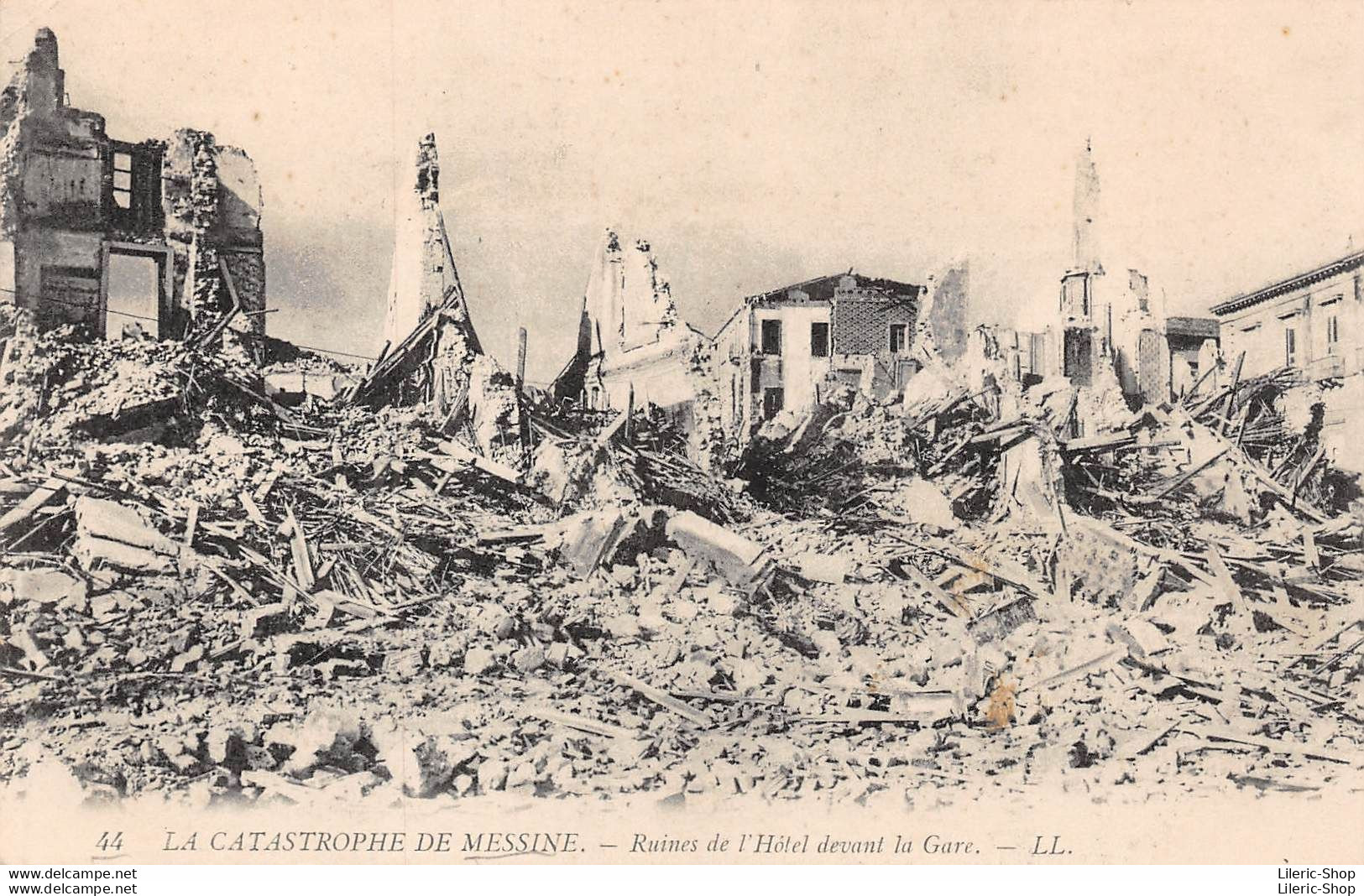 Séisme Du 28 Décembre 1908 - Catastrophe De Messine - Ruines De L'Hôtel Devant La Gare - Messina