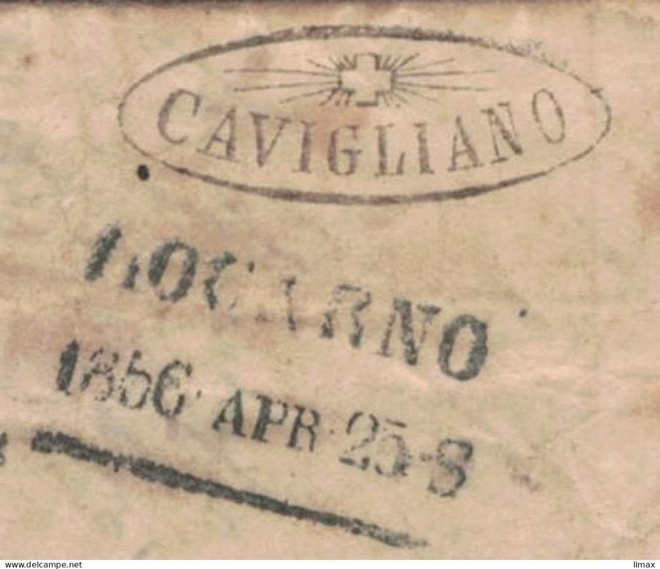 Centovalli Cavigliano > Peri 1856 - Schweizer Strahlenstempel - Zahlungsvereinbarung - Briefe U. Dokumente