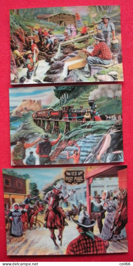 3 CPSM Cartes Postales Lenticulaires 3D Cowboys Chercheur D'or Cheval D'acier Système Optique éditeur MD & Pub Sargenor - A Systèmes