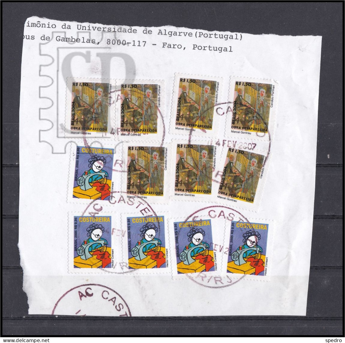 Brasil 2004 Pinturas Perdidas De Candido Portinari Profissões Costureira Arte Art Painting Marca Dia Castelo DR / RJ - Used Stamps