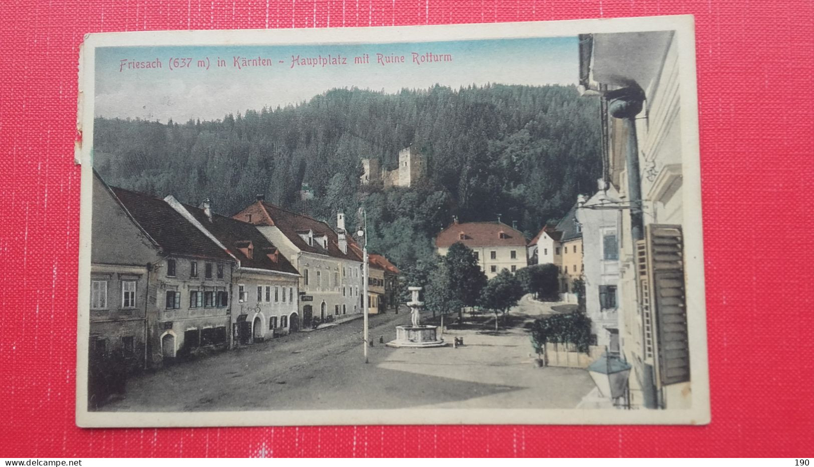 Friesach.Hauptplatz Mit Ruine Rotturm.Stengel&Co.5621 - Friesach