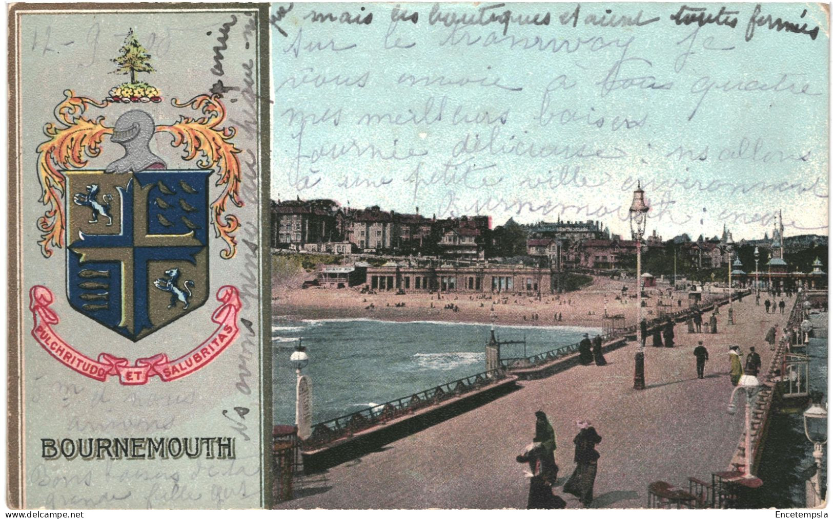 CPA  Carte Postale   Royaume Uni Bournemouth Emblème écusson Une Vue 1905 VM66882 - Bournemouth (from 1972)