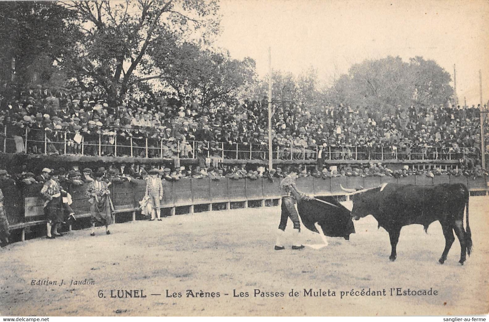 CPA 34 LUNEL LES ARENES LES PASSES DE MULETA PRECEDANT L'ESTOCADE - Lunel