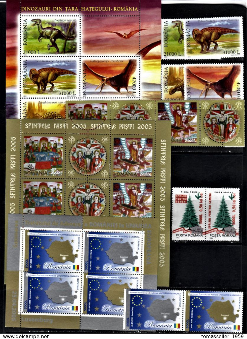 Romania- 2005  Year Set - 14 Issues ( 45 St.+8 S/s.).MNH** - Volledig Jaar