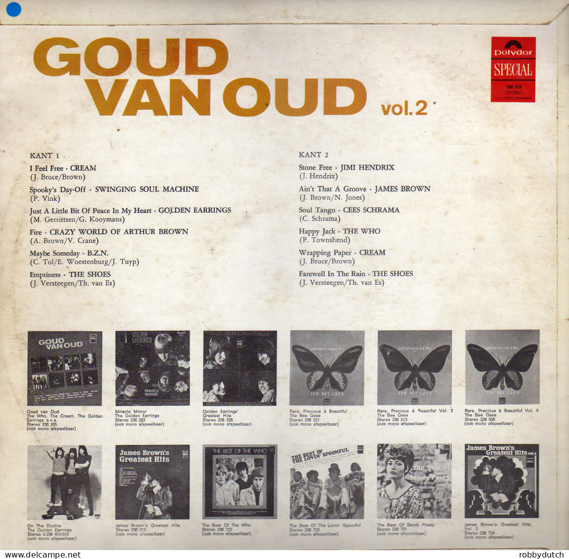 * LP * GOUD VAN OUD Vol. 2 (Holland 1969) - CREAM/ HENDRIX / EARRINGS / WHO / SHOES A.o. - Compilaciones