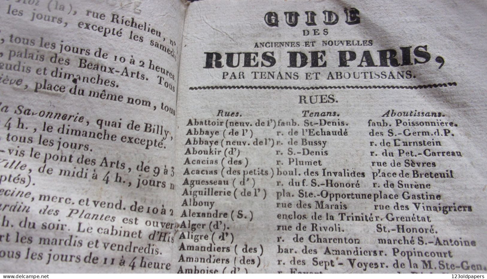 RARE 1853 NOUVEAU CONDUCTEUR PARISIEN GUIDE DES RUES PONTS QUAIS IMPASSES HALLES MARCHES VOITURES CHASSAIGNON - Other & Unclassified