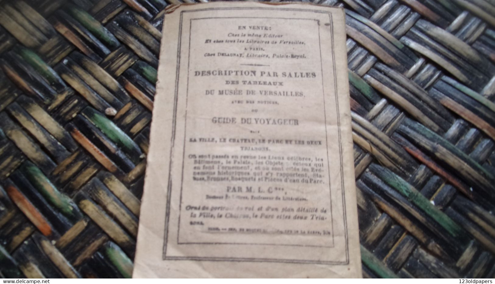 RARE 1839 VERSAILLES INDICATEUR DESCRIPTION PARSALLES ET NUMEROS TABLEAUX PORTRAITS SCULPURES DU MUSEE  PLAN 100 PAGES