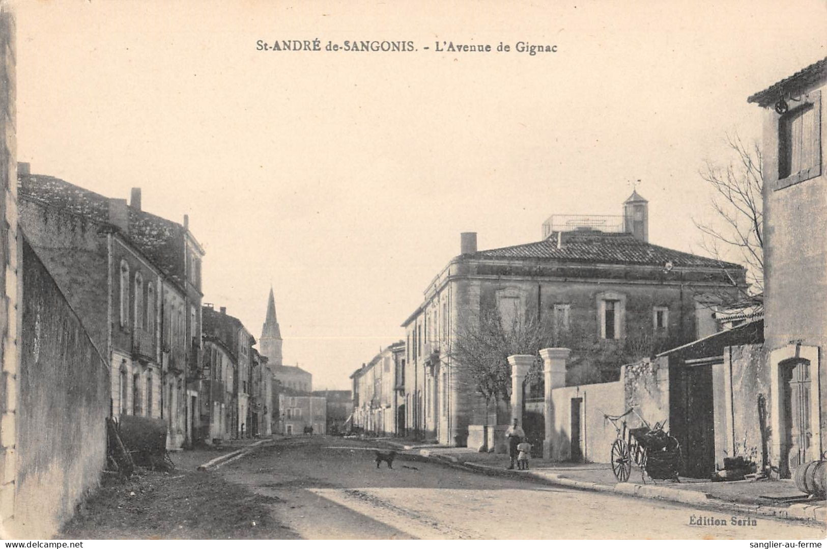 CPA 34 SAINT ANDRE DE SANGONIS L'AVENUE DE GIGNAC - Sonstige & Ohne Zuordnung