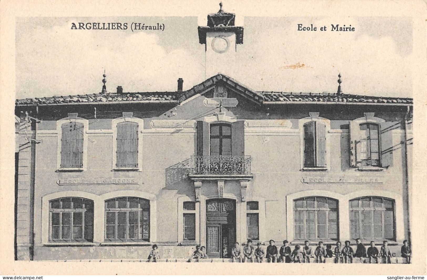 CPA 34 ARGELLIERS ECOLE ET MAIRIE - Sonstige & Ohne Zuordnung