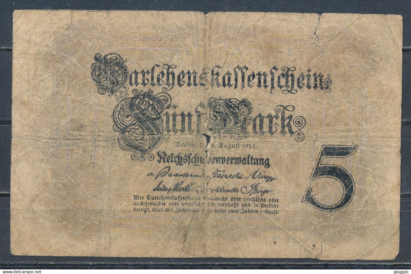 °°° GERMANY 5 MARK 1914 °°° - 5 Mark