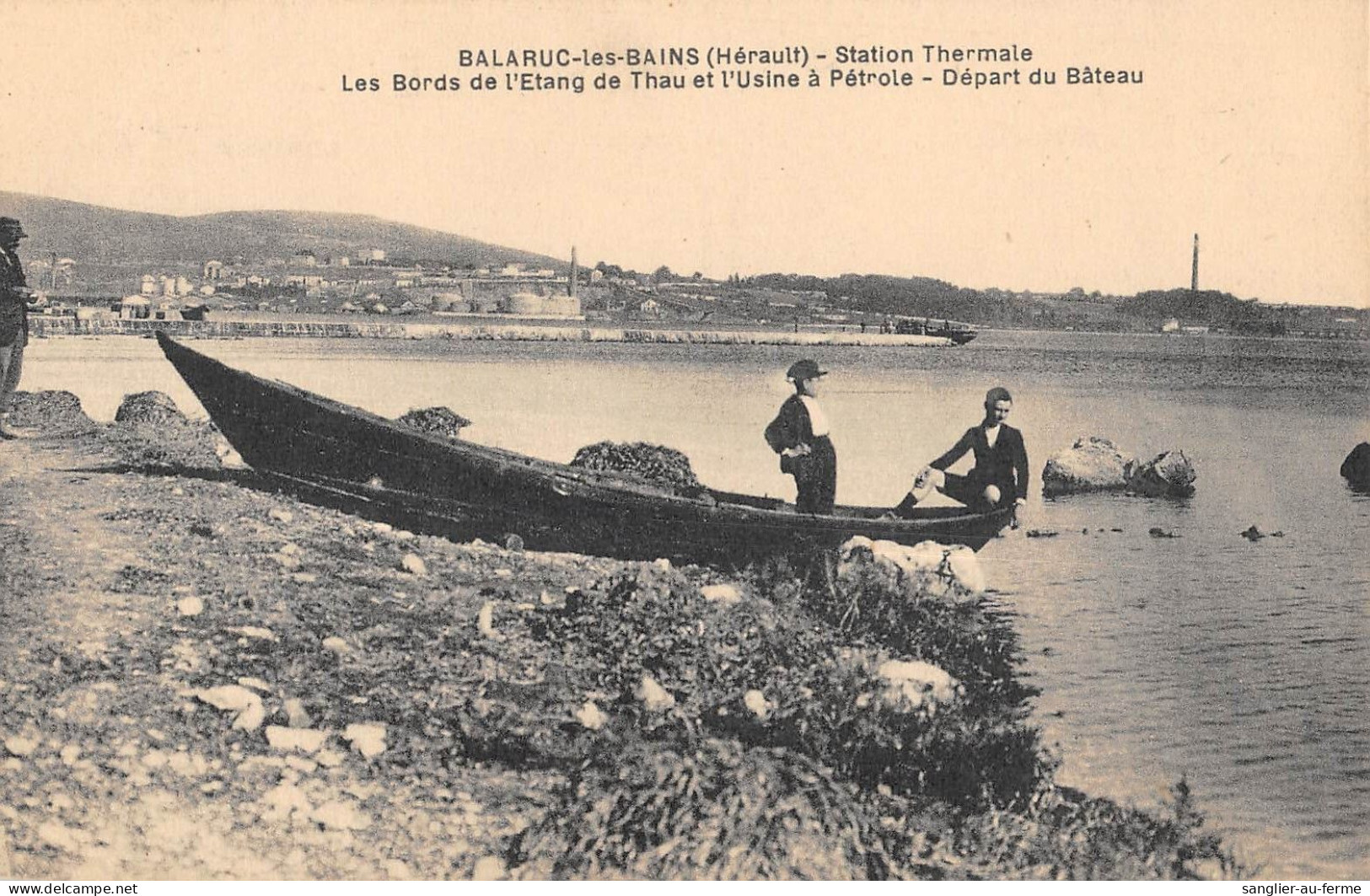 CPA 34 BALARUC LES BAINS LES BORDS DE L'ETANG DE THAU ET USINE A PETROLE DEPART DU BATEAU - Sonstige & Ohne Zuordnung