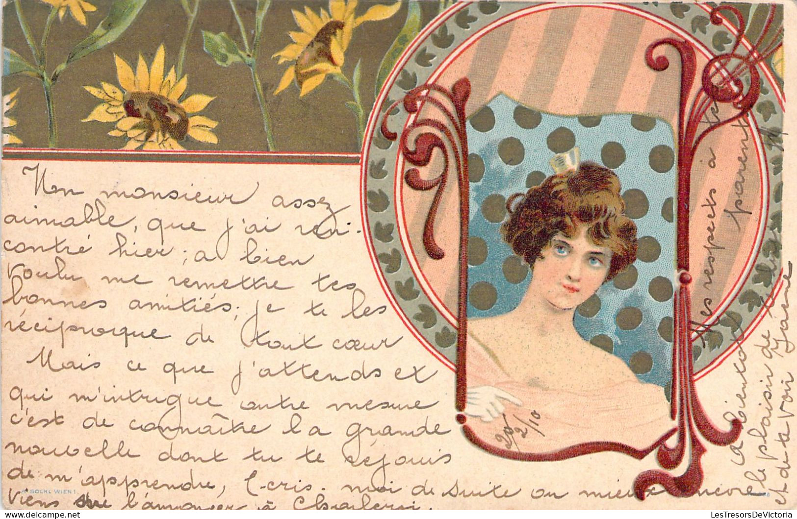 ILLUSTRATEUR Non SIGNE - Art Nouveau - Femme Et Fleurs - Carte Postale Ancienne - Zonder Classificatie