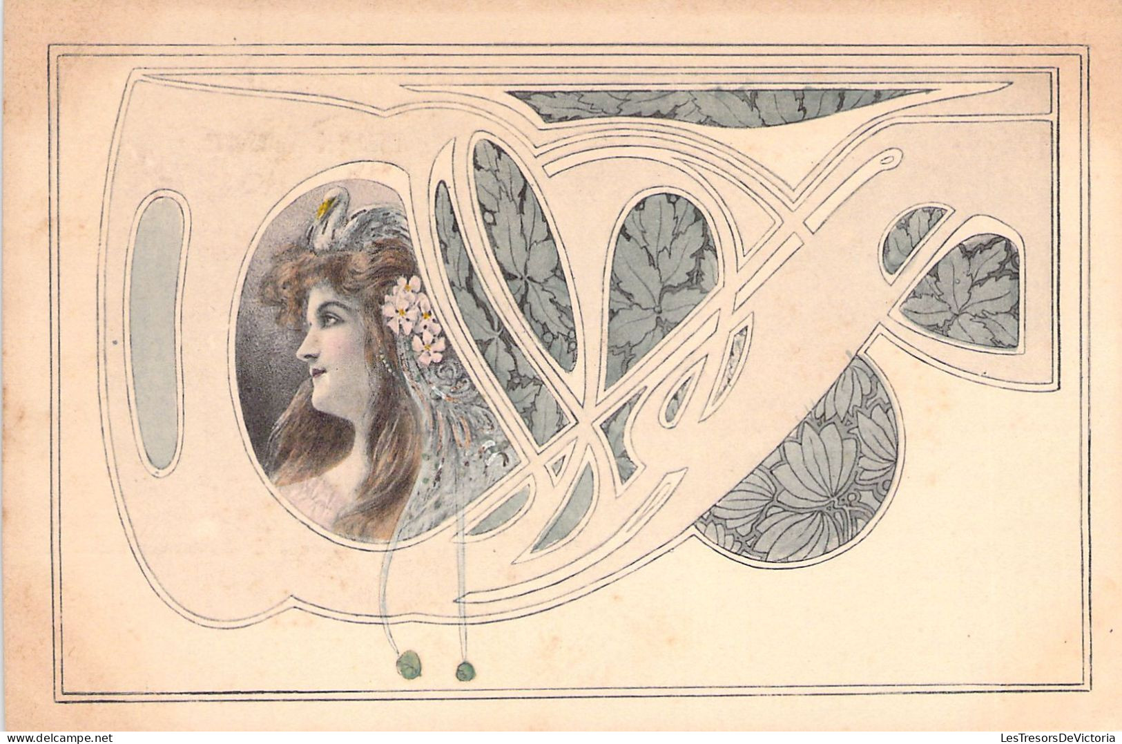 ILLUSTRATEUR Non SIGNE - Art Nouveau - Femme  - Chapeau En Cigogne - Carte Postale Ancienne - Ohne Zuordnung