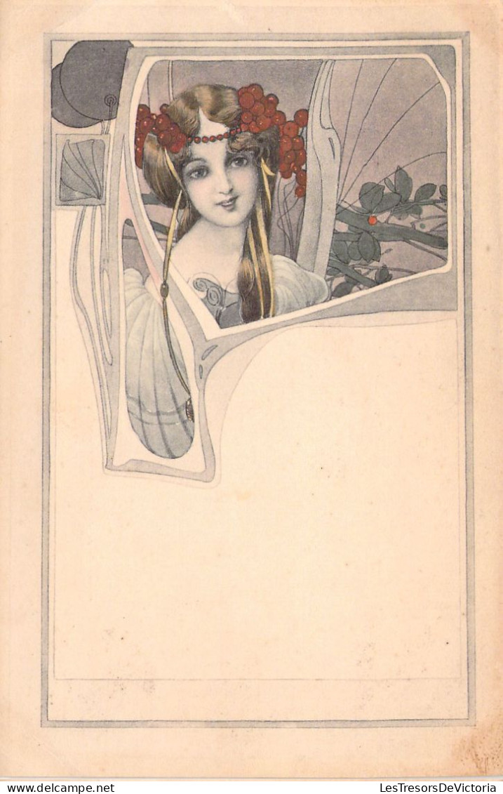 ILLUSTRATEUR Non SIGNE - Art Nouveau - Femme Et Fruits Rouges - Carte Postale Ancienne - Unclassified