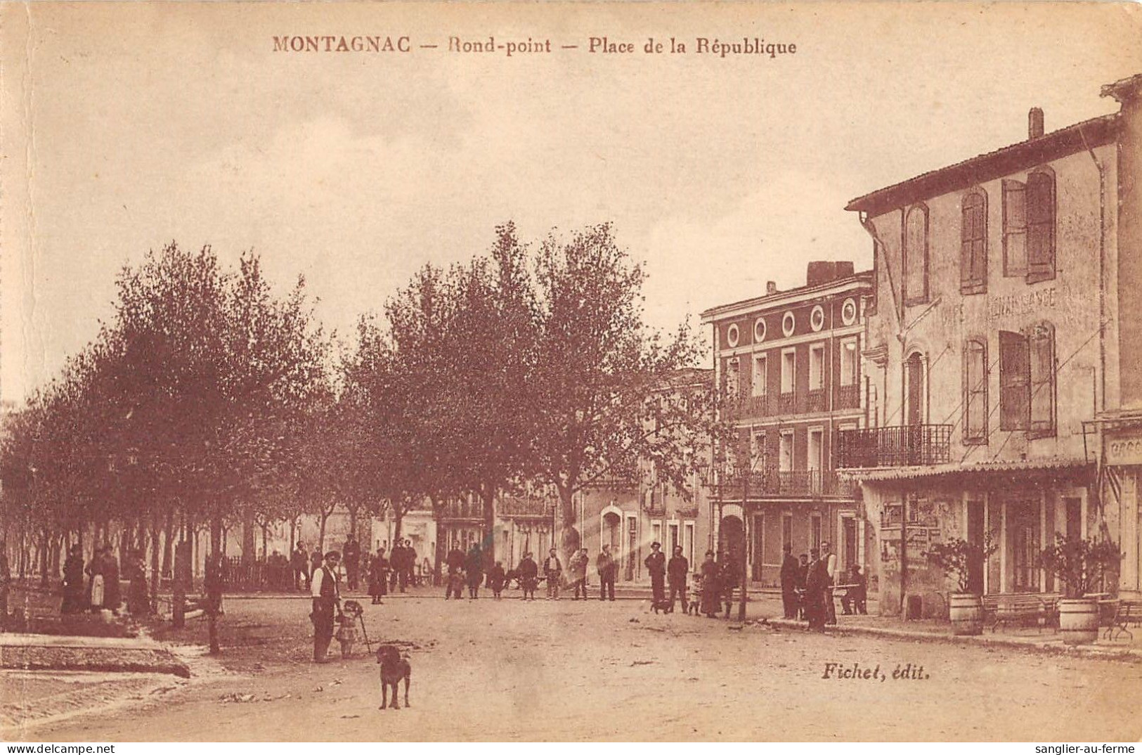 CPA 34 MONTAGNAC ROND POINT PLACE DE LA REPUBLIQUE - Sonstige & Ohne Zuordnung