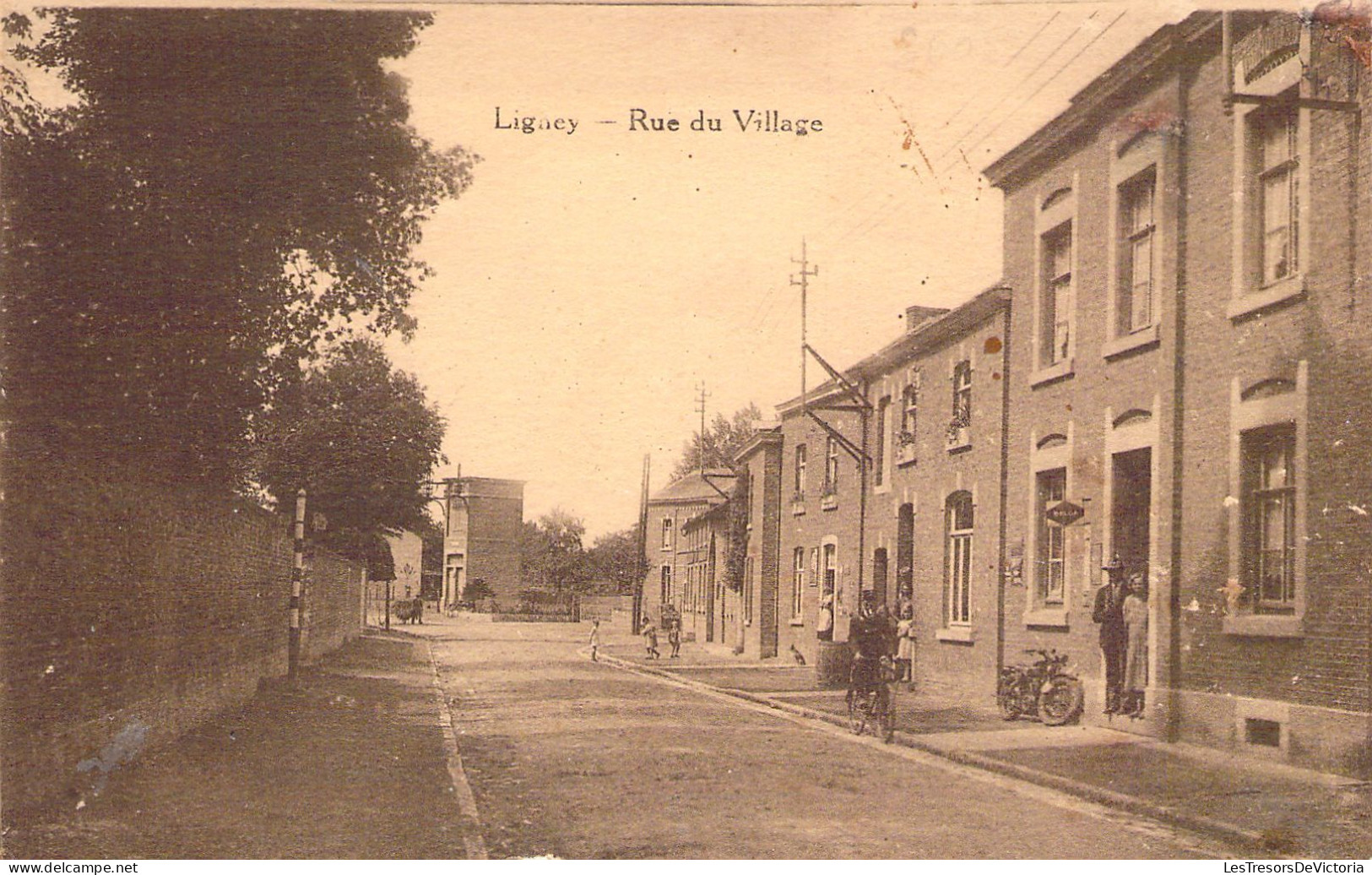 BELGIQUE - LIGNEY - Rue Du Village - Carte Postale Ancienne - Other & Unclassified