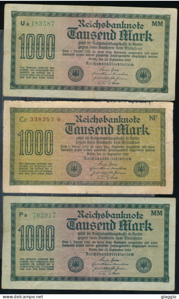 °°° GERMANY 1000 MARK 1922 °°° - 1.000 Mark