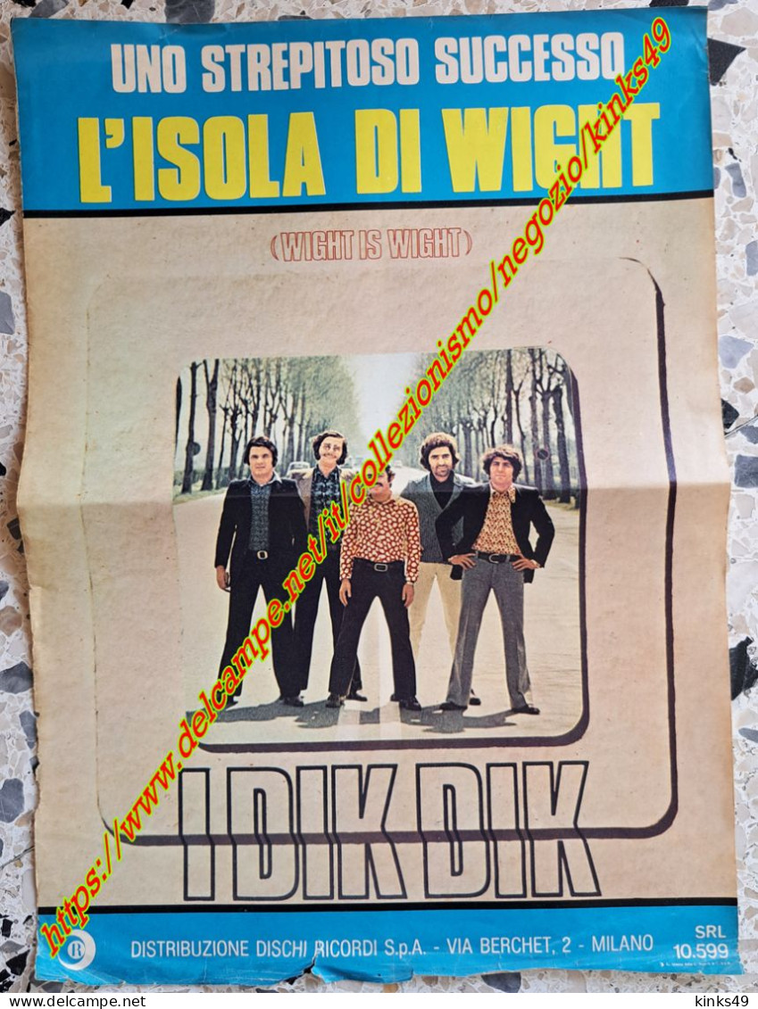 B228> < I DIK DIK > Pagina Pubblicità Per Il 45 Giri < L'Isola Di Wight > 1970 - Objets Dérivés