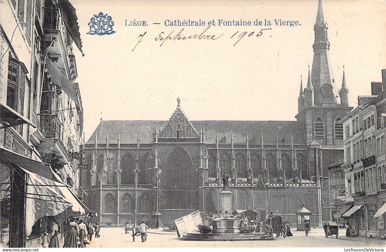 BELGIQUE - Liège - Cathédrale Et Fontaine De La Vierge - Carte Postale Ancienne - Sonstige & Ohne Zuordnung