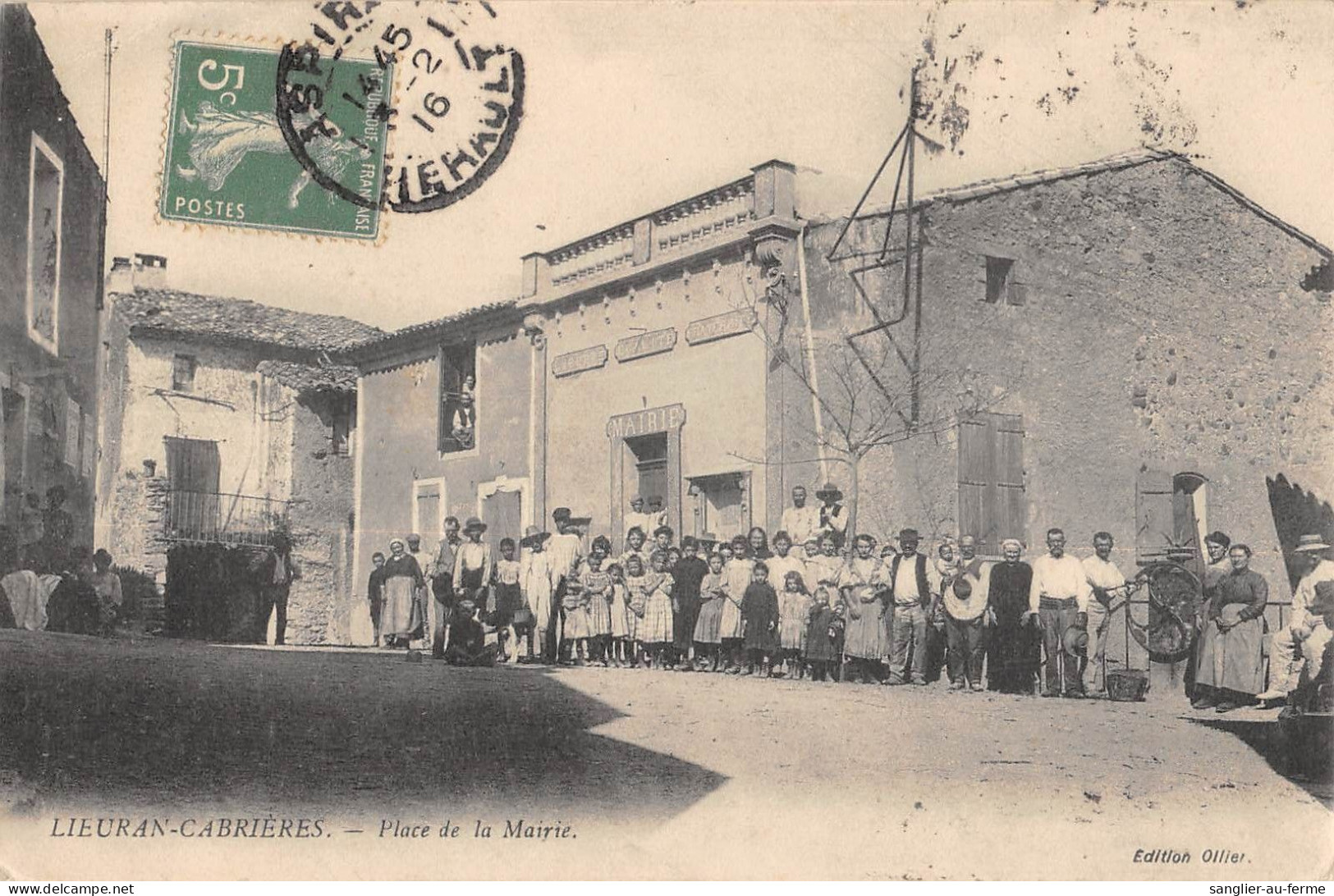 CPA 34 LIEURAN CABRIERES PLACE DE LA MAIRIE - Sonstige & Ohne Zuordnung