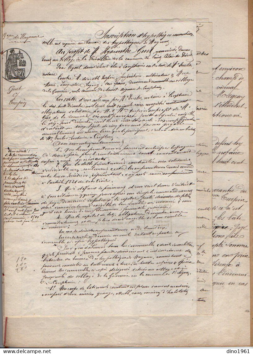 VP21.949 - Acte De 1876 - Obligation Par Mr & Mme TURPIN à SAINT AIGNAN DE COUPTRAIN à Mr GUET à SAINT CALAIS DU DESERT - Manuscrits