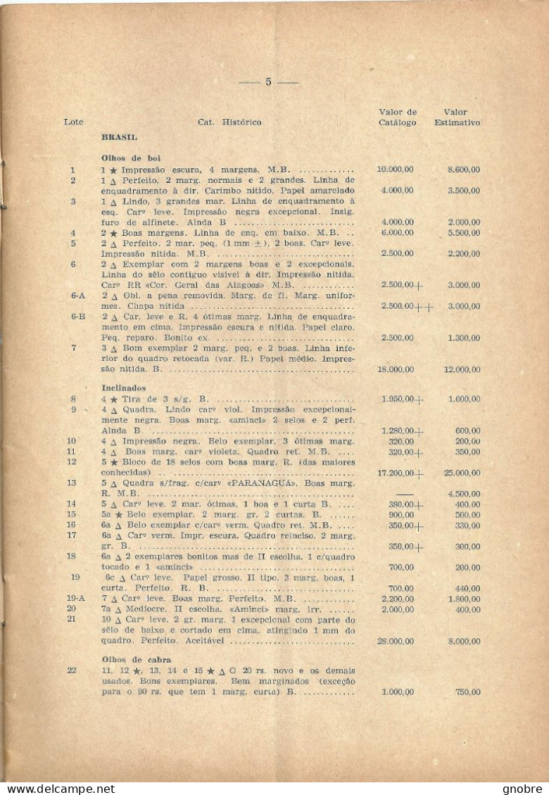 BRAZIL - CLUBE FILATELICO DO BRASIL - 1959 - STAMP AUCTION CATALOG - Trödler & Sammler