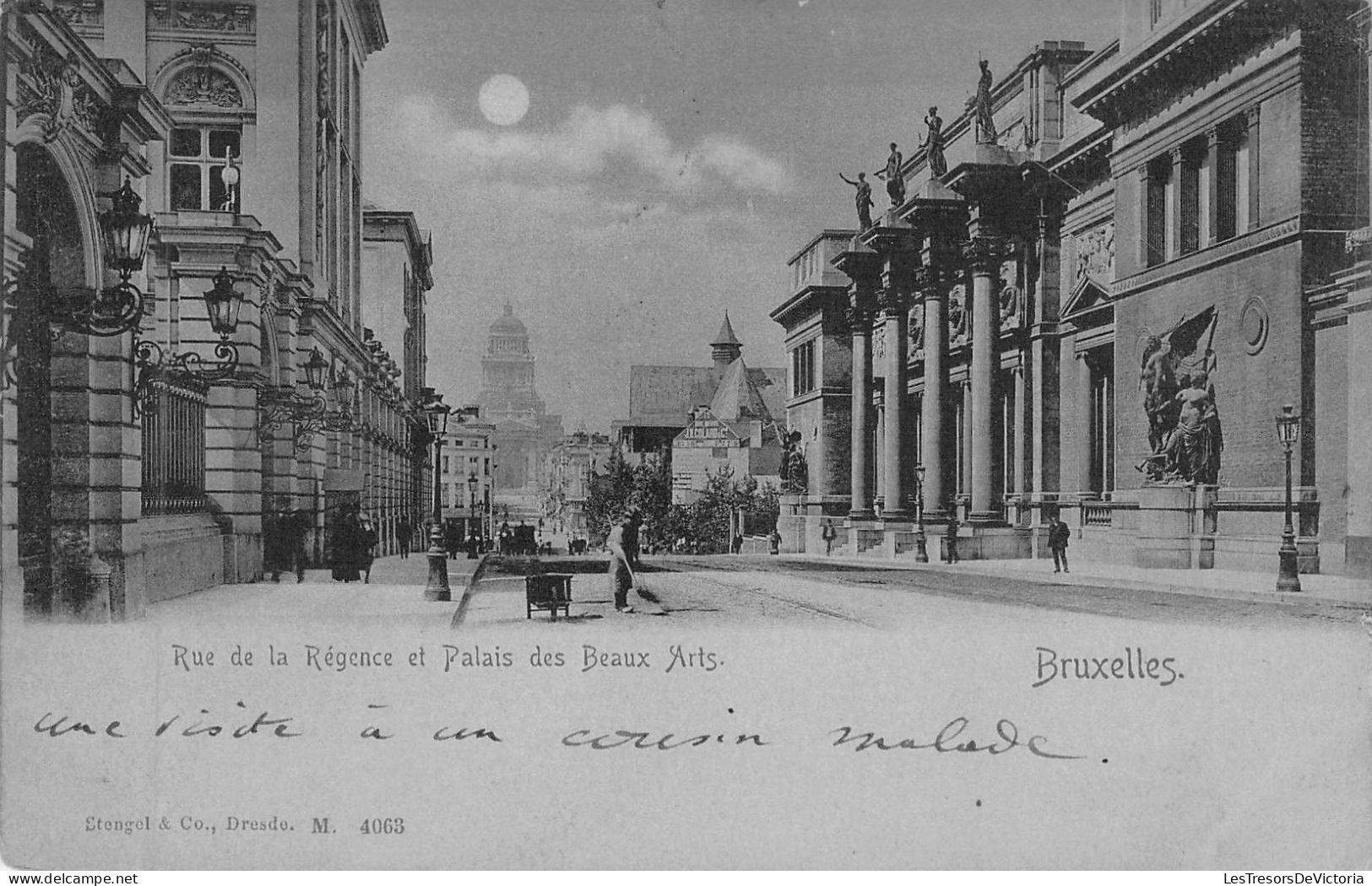 BELGIQUE - BRUXELLES - Rue De La Régence Et Palais Des Beaux Arts - Carte Postale Ancienne - Andere & Zonder Classificatie