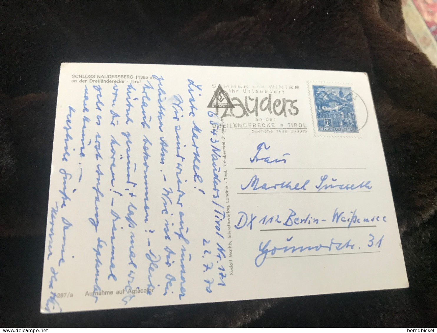 Ansichtskarte Österreich Tirol Nauders Schloss Baudersberg 1970 Gelaufen Mit Briefmarke - Nauders