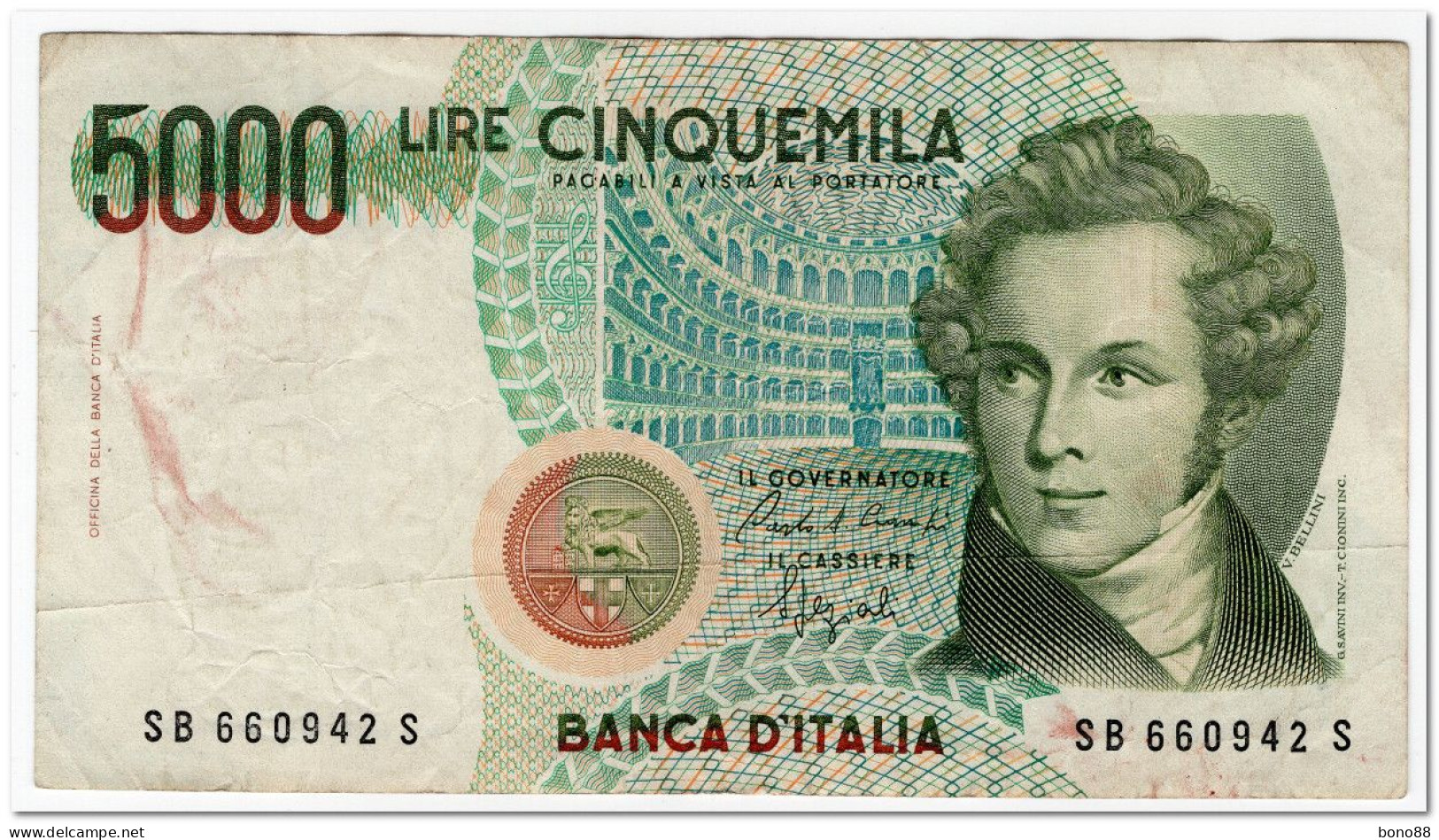 ITALY,5000 LIRE,1985,P.111,F-VF (2) - 5000 Lire