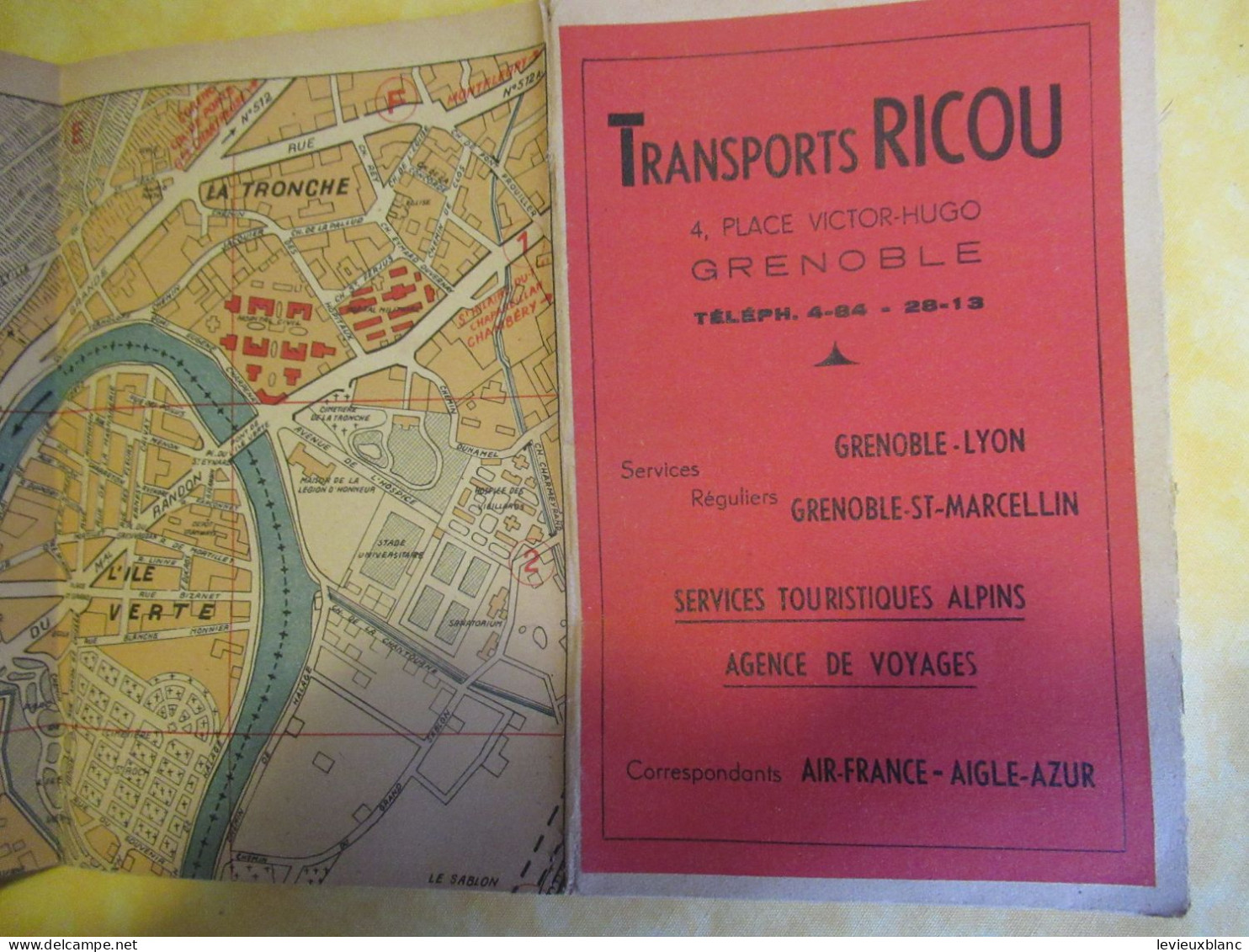Le Nouveau Plan De GRENOBLE Avec Les Nouvelles Rues/ Publicité ROVE: Vers 1950             PGC521 - Tourism Brochures
