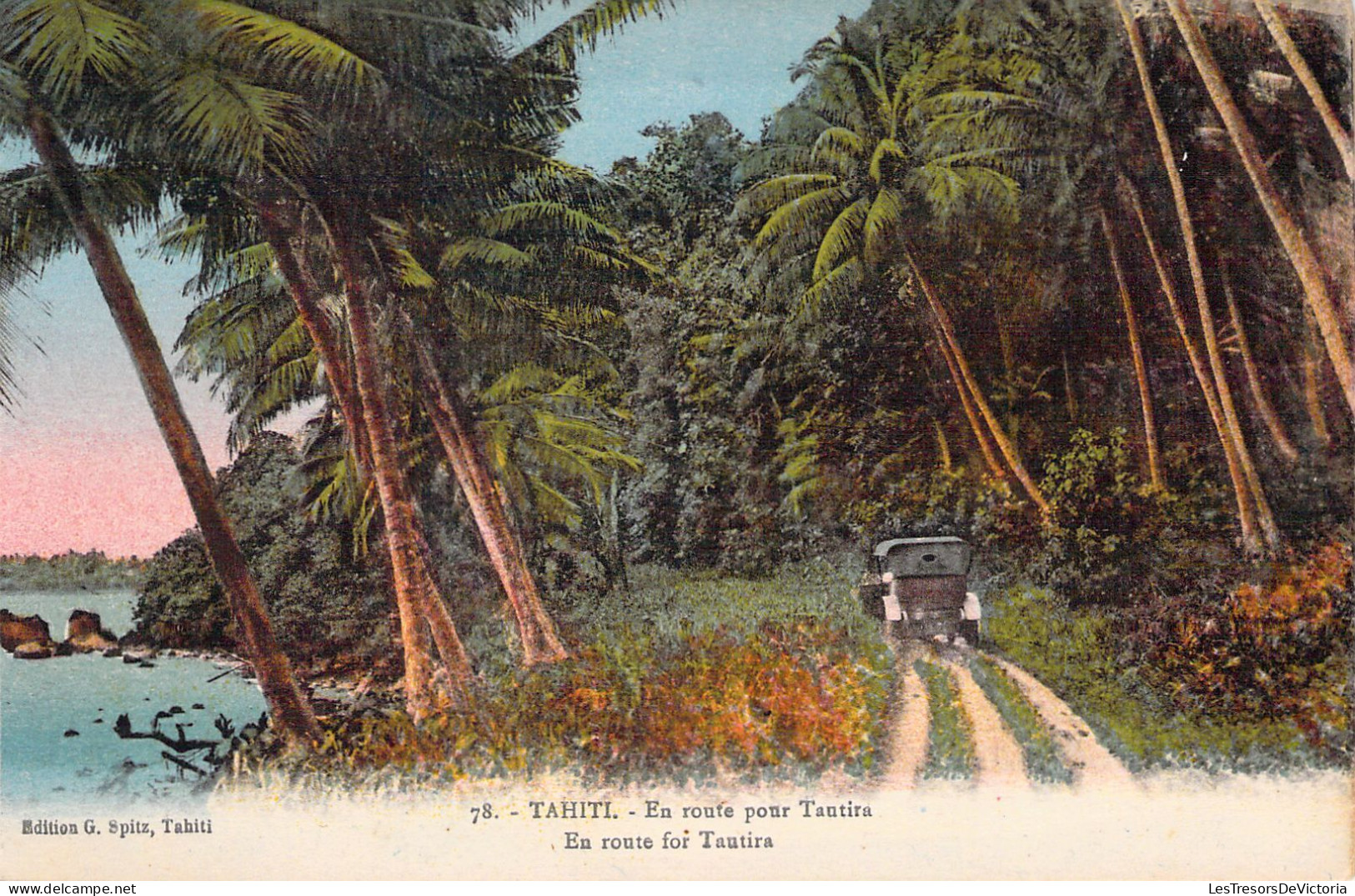 TAHITI - Village Tahitien - Carte Postale Ancienne - Polynésie Française