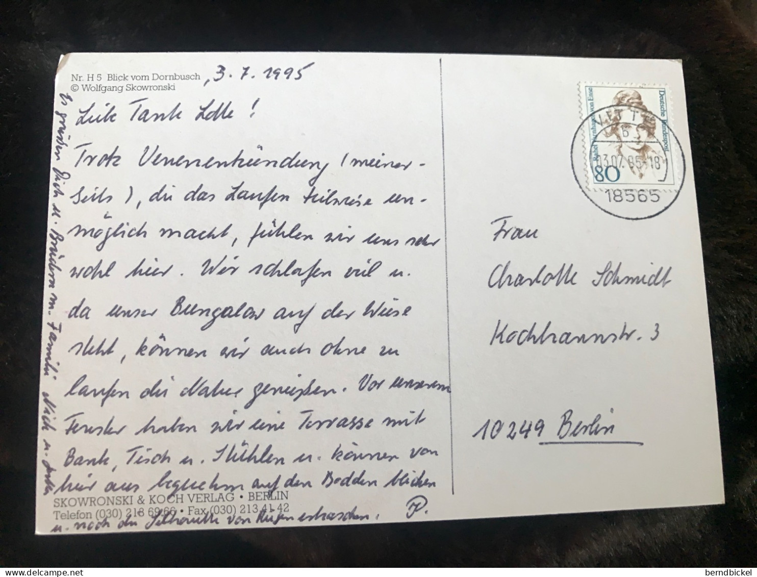 Ansichtskarte Deutschland Hiddensee 1995 Gelaufen Mit Briefmarke - Hiddensee