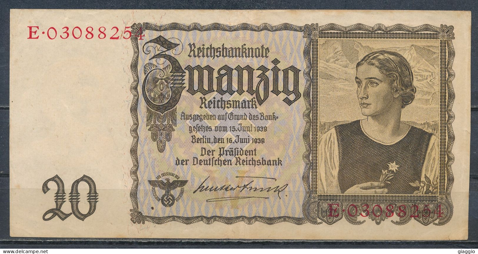 °°° GERMANY 20 MARK 1939 °°° - 20 Mark