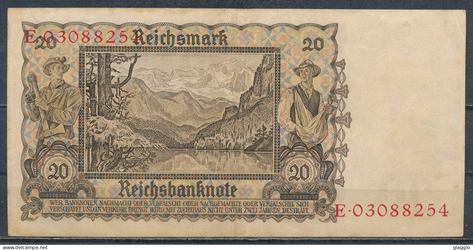 °°° GERMANY 20 MARK 1939 °°° - 20 Mark